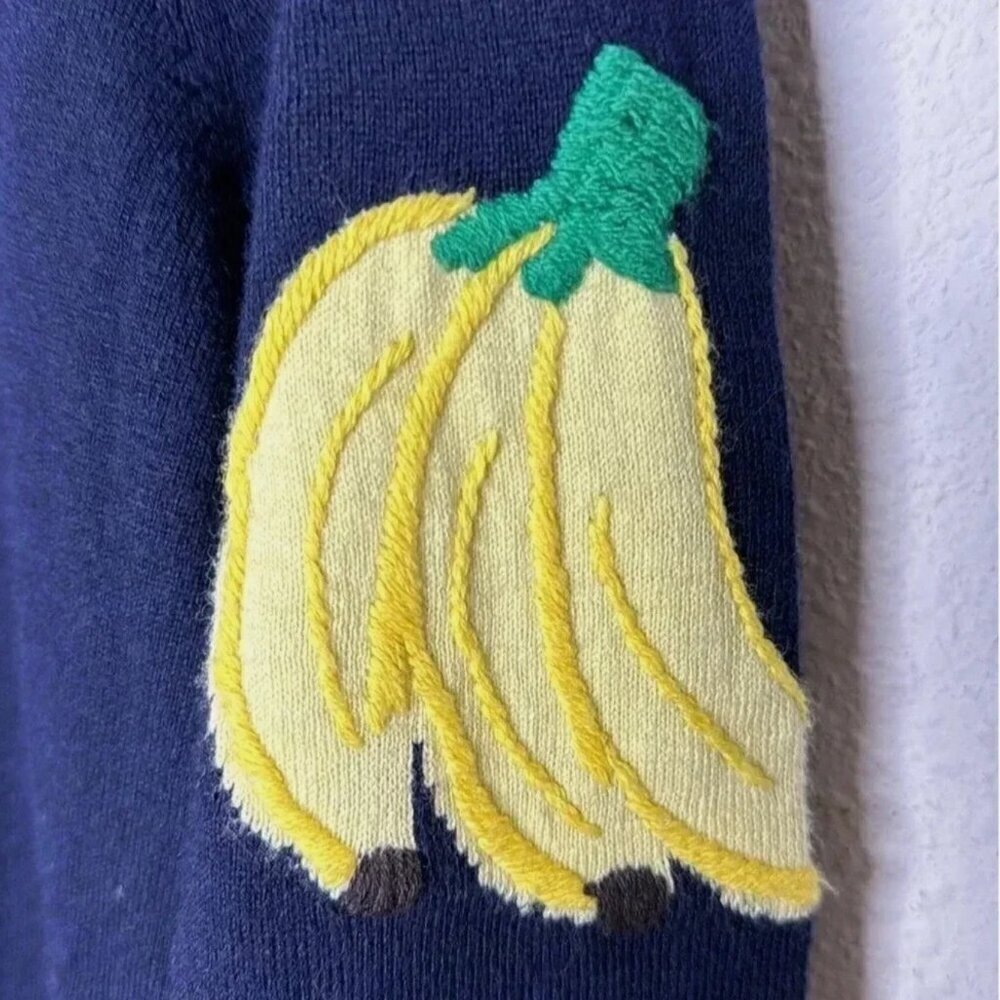 Talbots Women's Navy Blue Embroidered Fruit Knit Pullover Sweater Size Small - Picture 9 of 12
